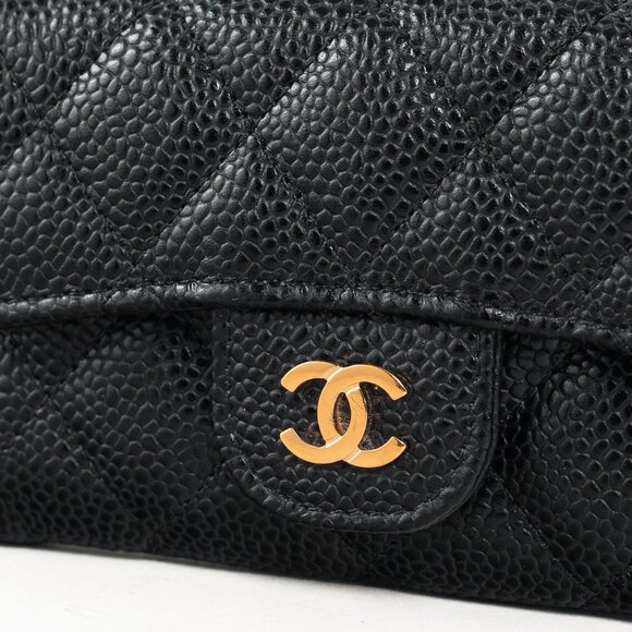 Chanel Black Caviar Leather Flap Card Holder Wallet - Picture 6 of 12